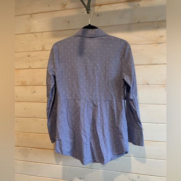 Warehouse | Blue Button Down Shirt w Front Tie - Picture 7 of 8